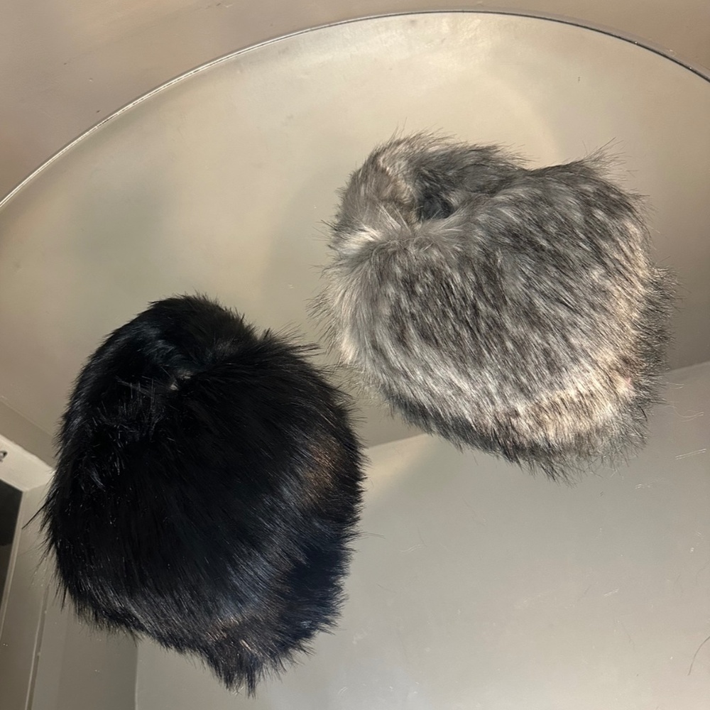 Black or Silver  Mini Fur Bag